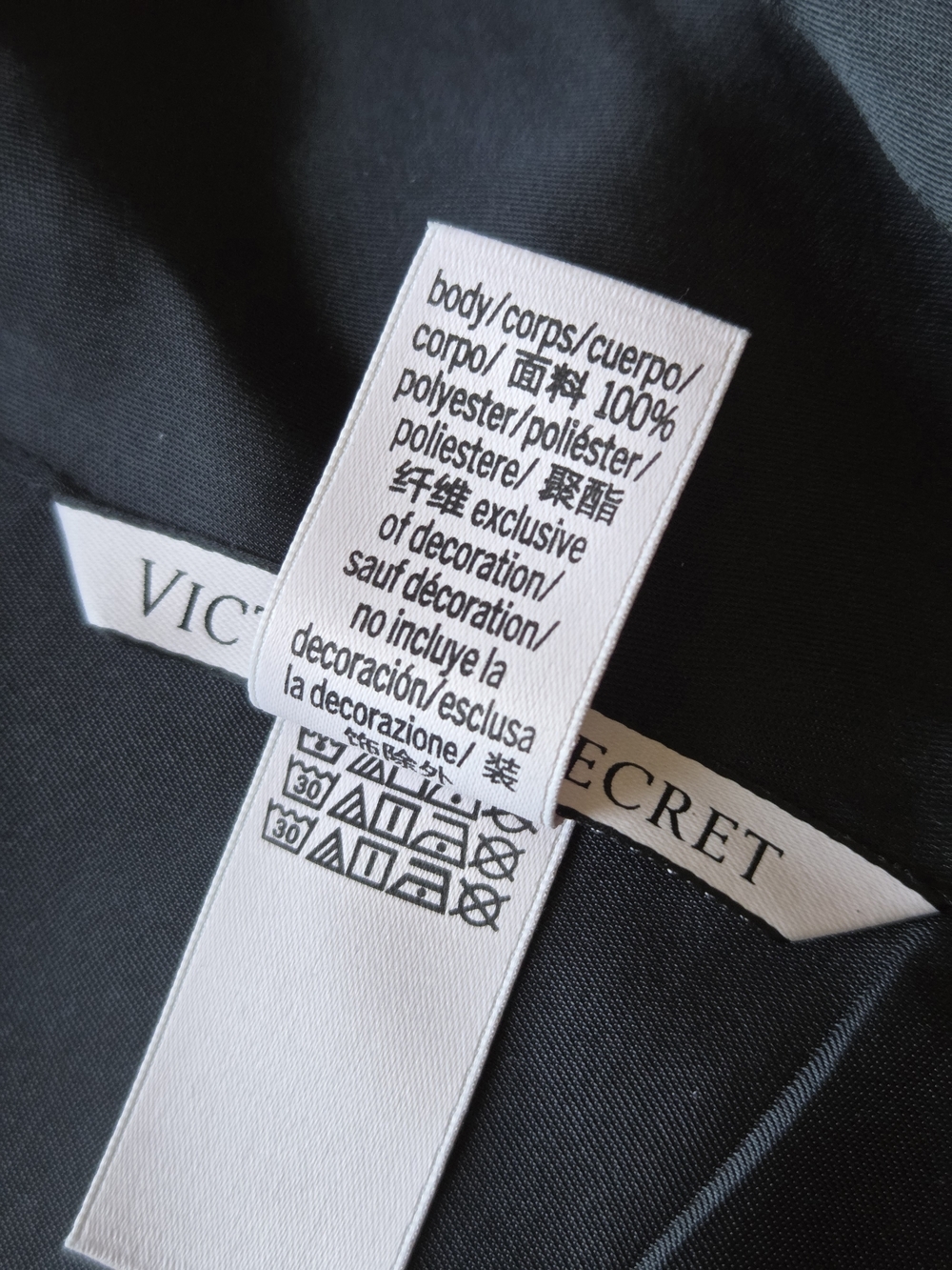 Victoria’s Secret Black Satin Pajama Short Set White Piping Logo. Size X-large - Picture 7 of 16